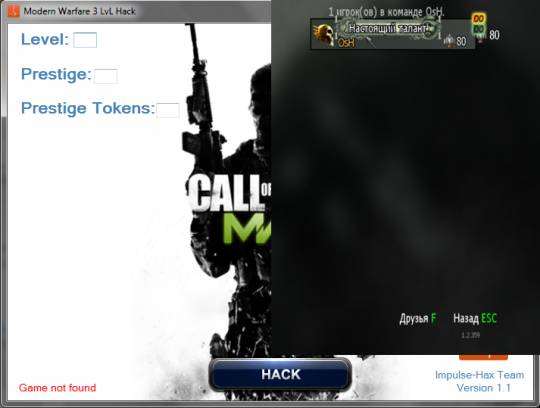 Rank and Prestige hack v 1.1 from Strelok777 for Call of Duty: Modern Warfare 3