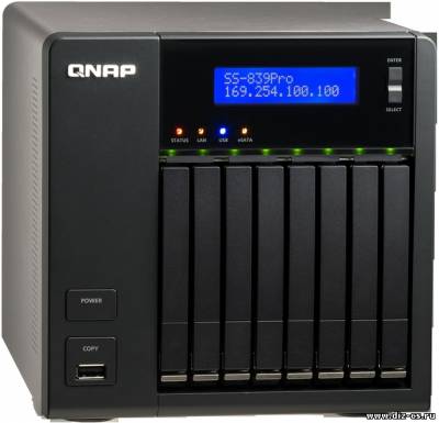 QNAP SS-839 Pro: 2,5-дюймовый SATA сетевой накопитель на базе Intel Atom